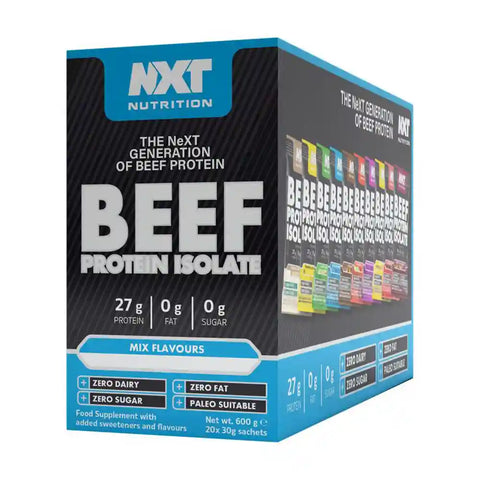 Nxt beef protein box of sachets